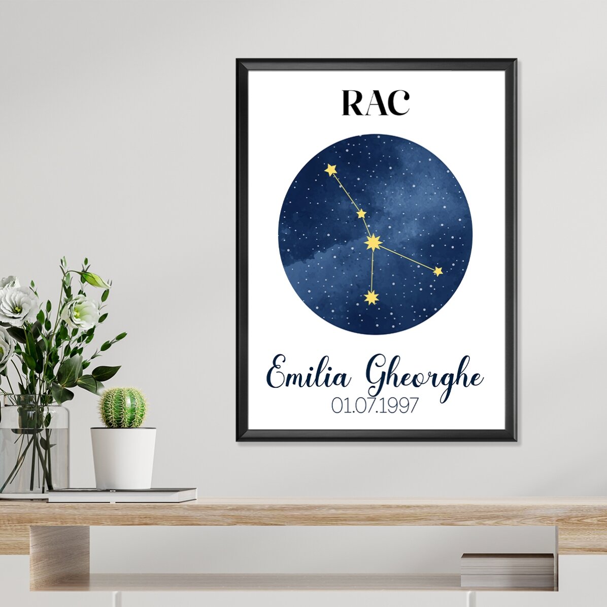 Affiche personnalisée avec texte - La constellation du Cancer