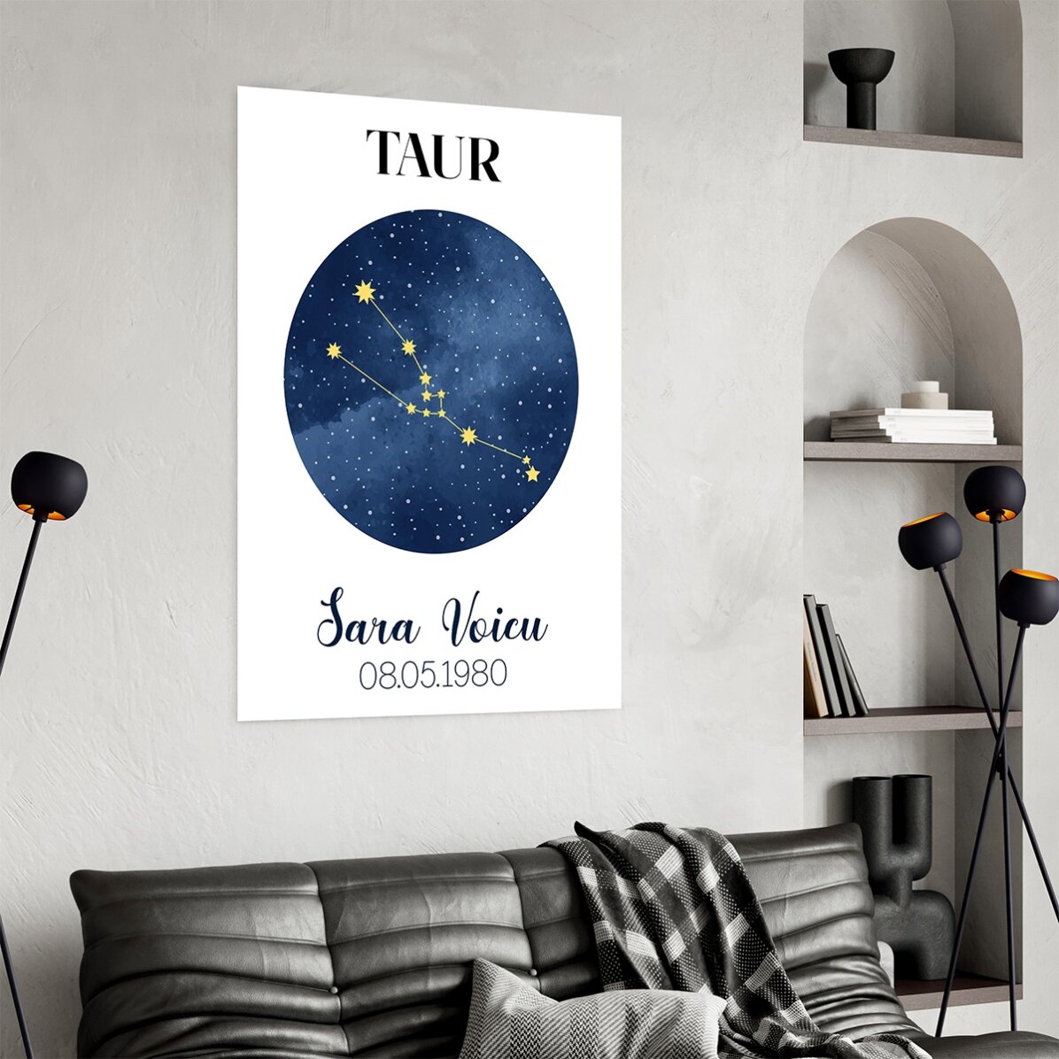 Affiche personnalisée avec texte - La constellation du Taureau