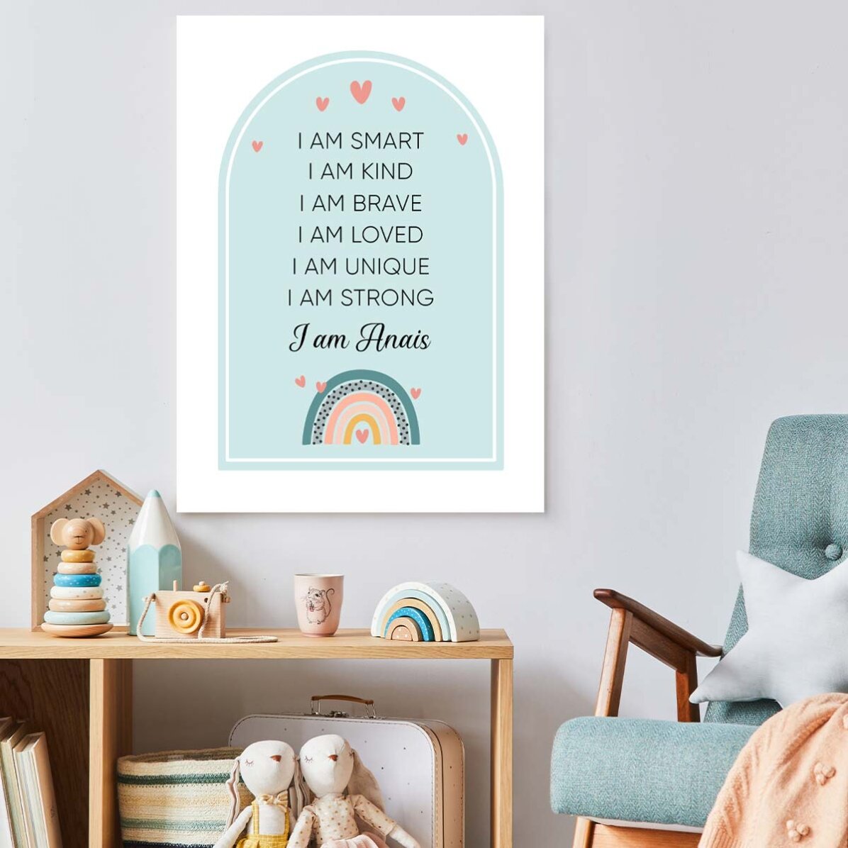 Personalised poster with text - Rainbow
