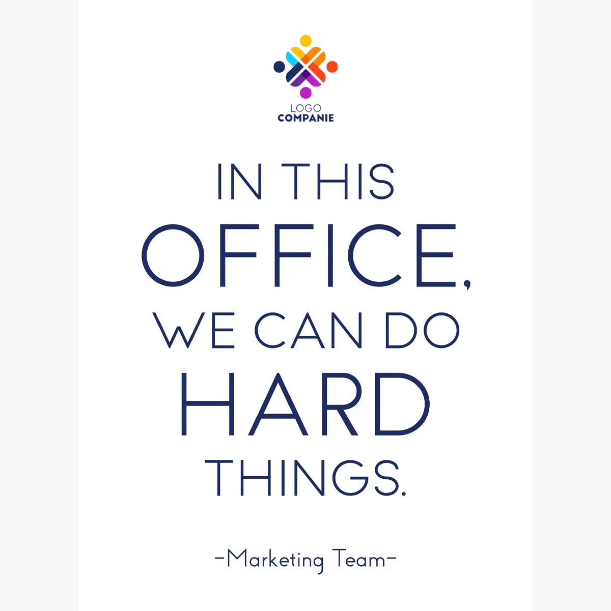 Affiche personnalisée avec texte et logo - Hard Things