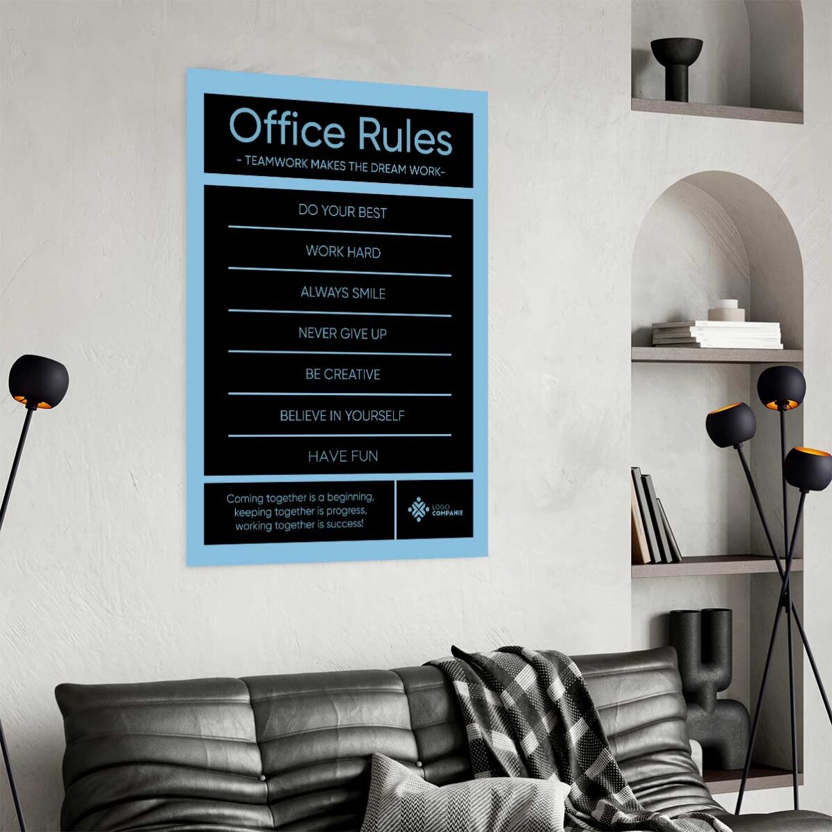Affiche personnalisée avec texte et logo - Office Rules