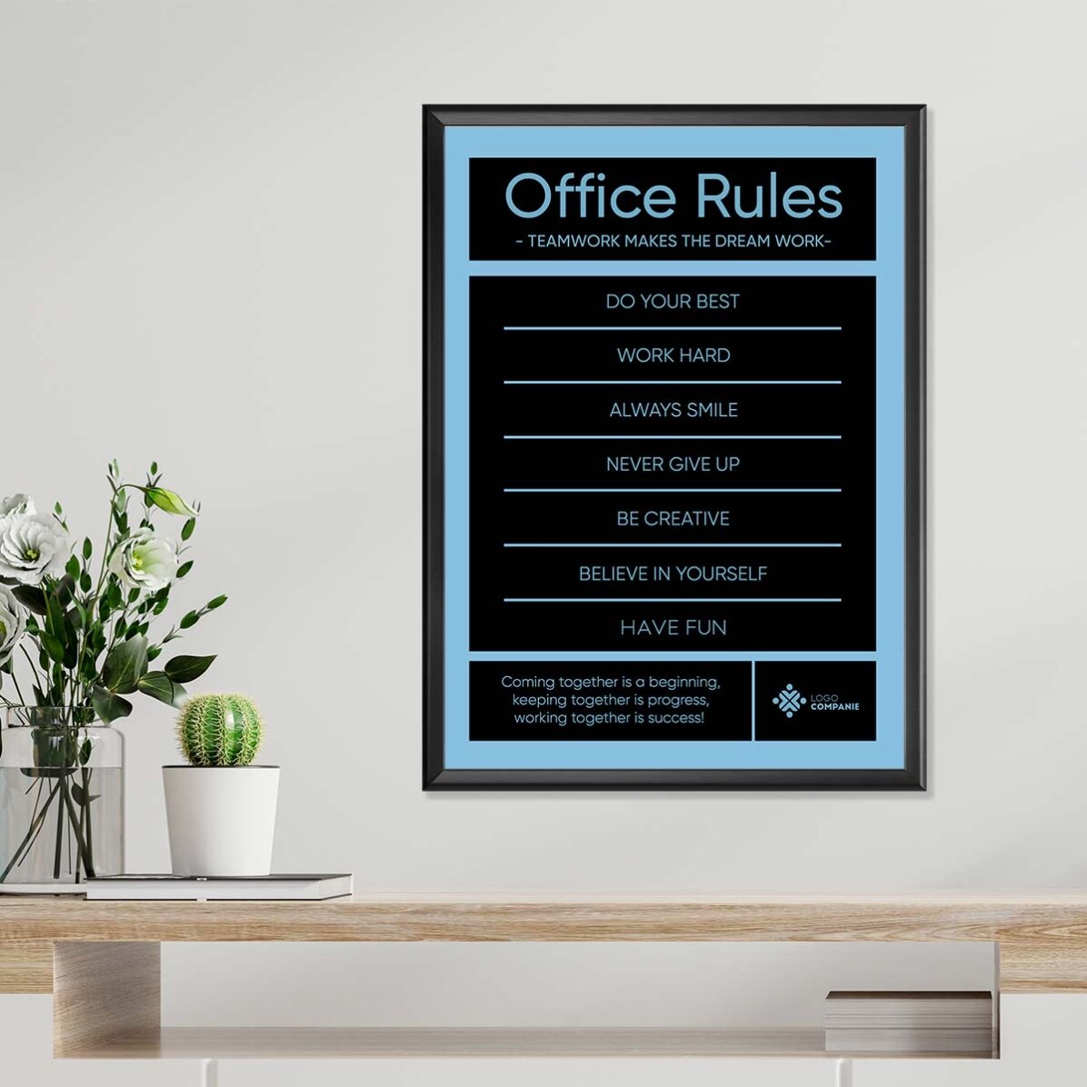 Affiche personnalisée avec texte et logo - Office Rules