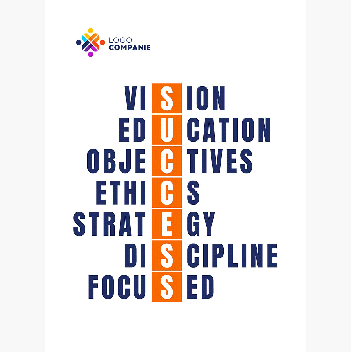Affiche personnalisée avec texte et logo - Success