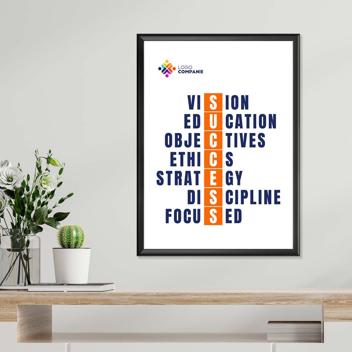 Affiche personnalisée avec texte et logo - Success