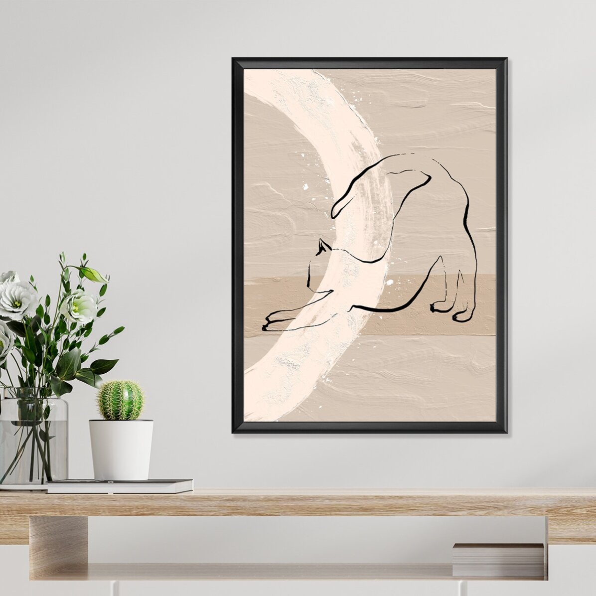 Affiche « Chat minimaliste » au trait