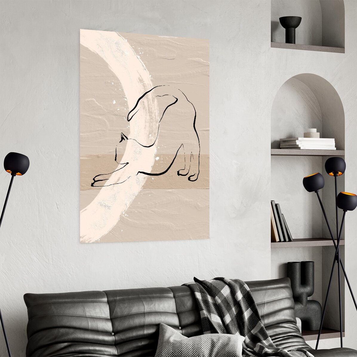 Affiche « Chat minimaliste » au trait