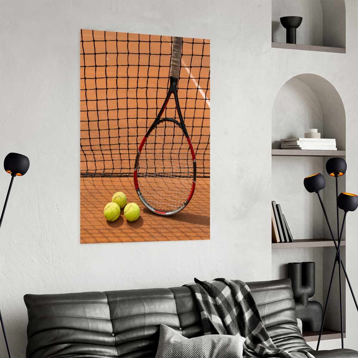 Affiche « La raquette et les balles de tennis »