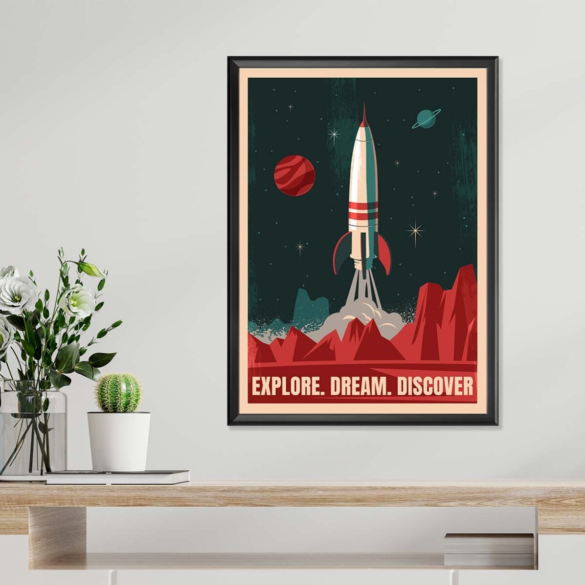 Affiche « Fusée spatiale »