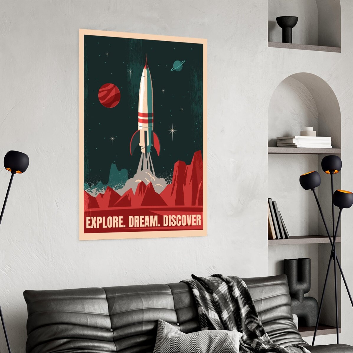 Affiche « Fusée spatiale »
