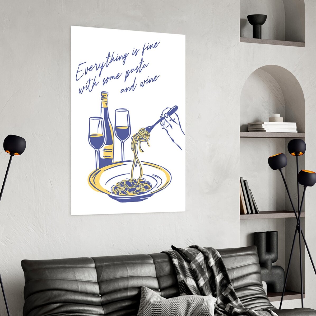 Affiche « Some Pasta & Wine »