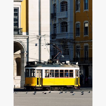 Affiche « Tramway jaune à Lisbonne, Portugal »