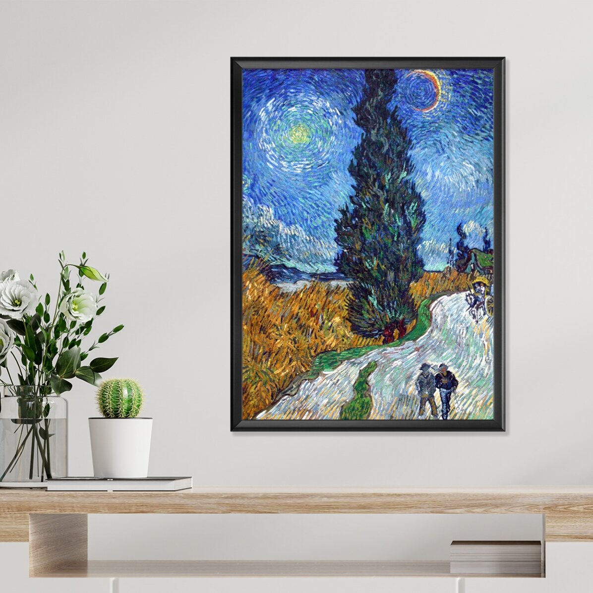 Affiche de Vincent van Gogh, « Chemin avec cyprès et étoile », 1890