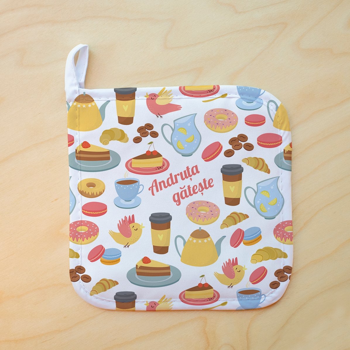 Sous-verre personnalisé pour casserole chaude avec inscription - Modèle « cookies »