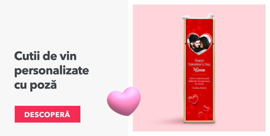 Boîtes à vin personnalisées avec une photo pour la Saint-Valentin