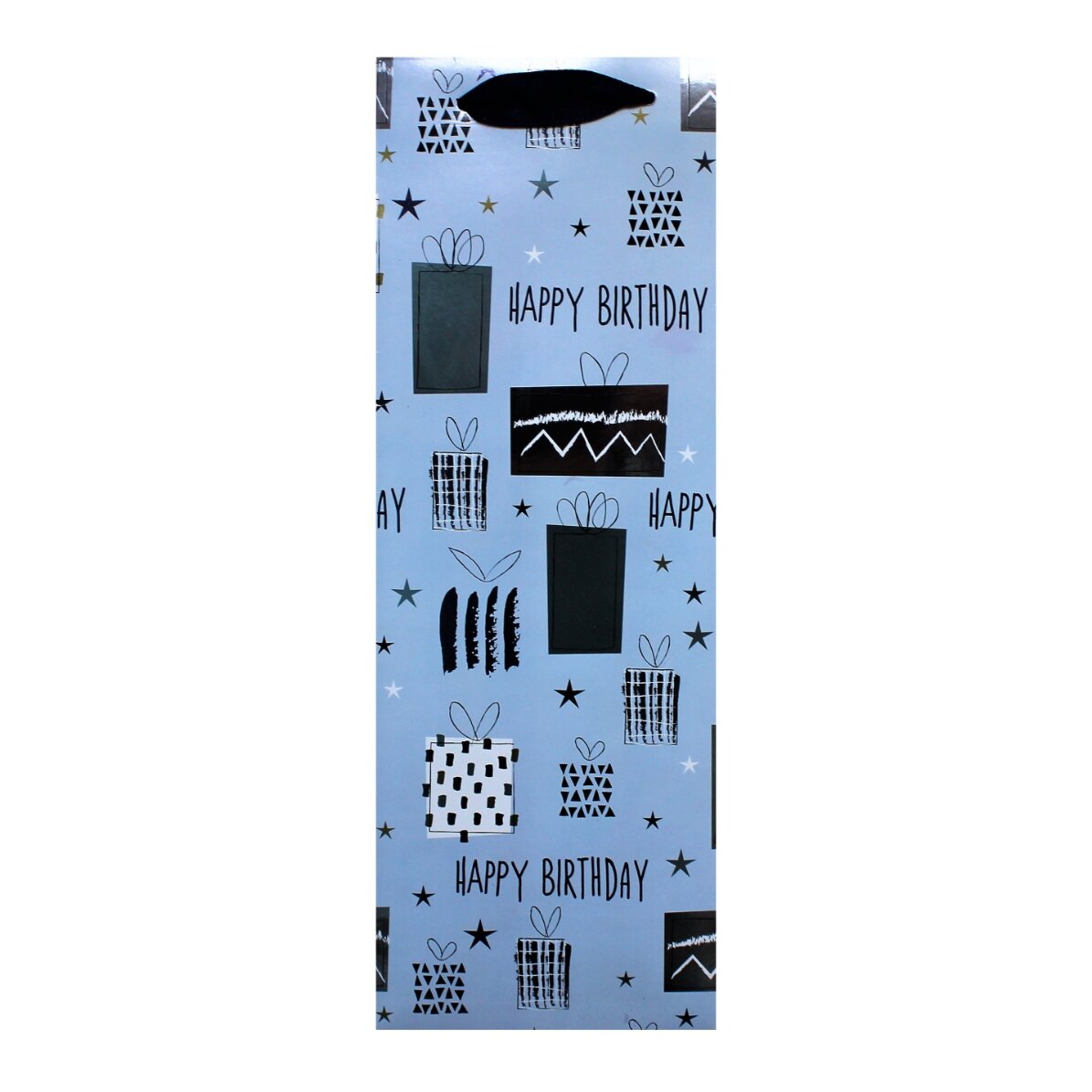Sachet cadeau pour boissons - modèle « Happy Birthday gifts »