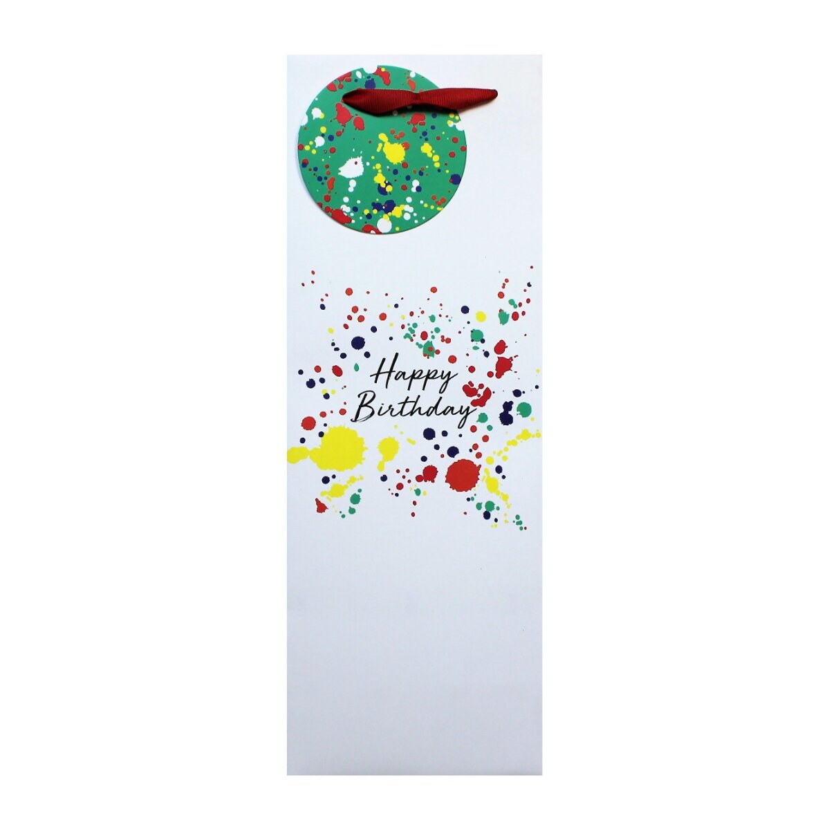Sachet cadeau pour boissons – modèle « Happy Birthday splash »