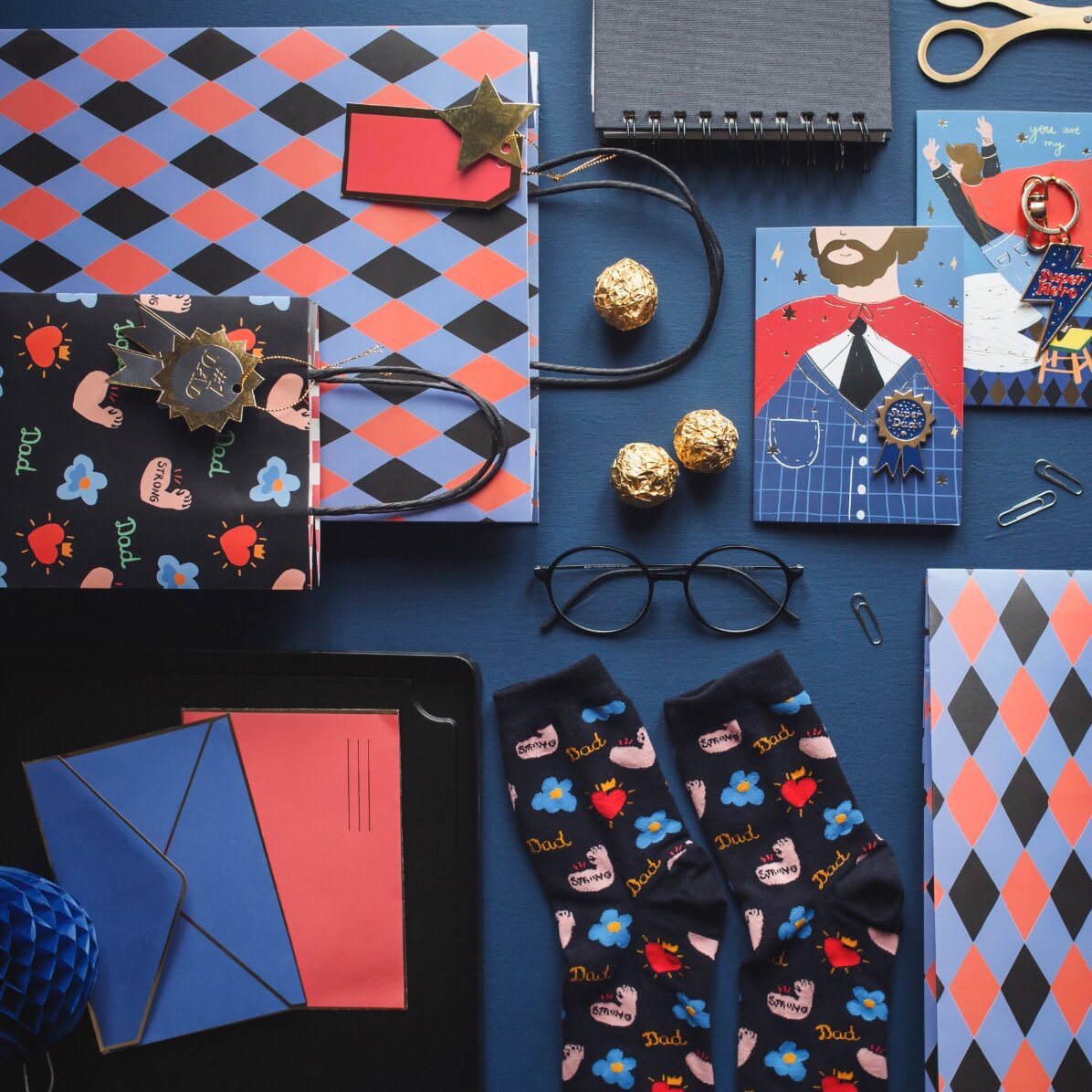 Sachet cadeau - motif losanges assortis