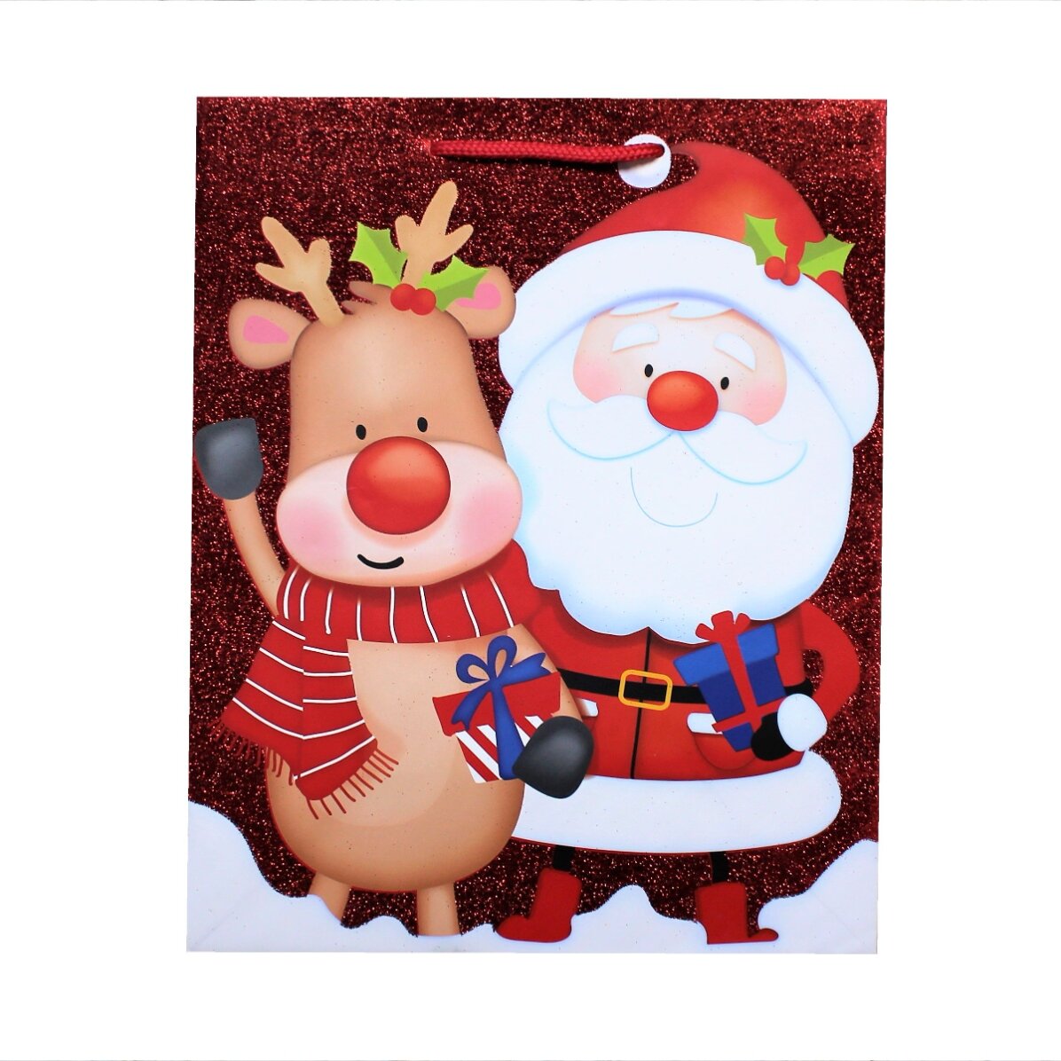 Sac cadeau - modèle Père Noël avec renne