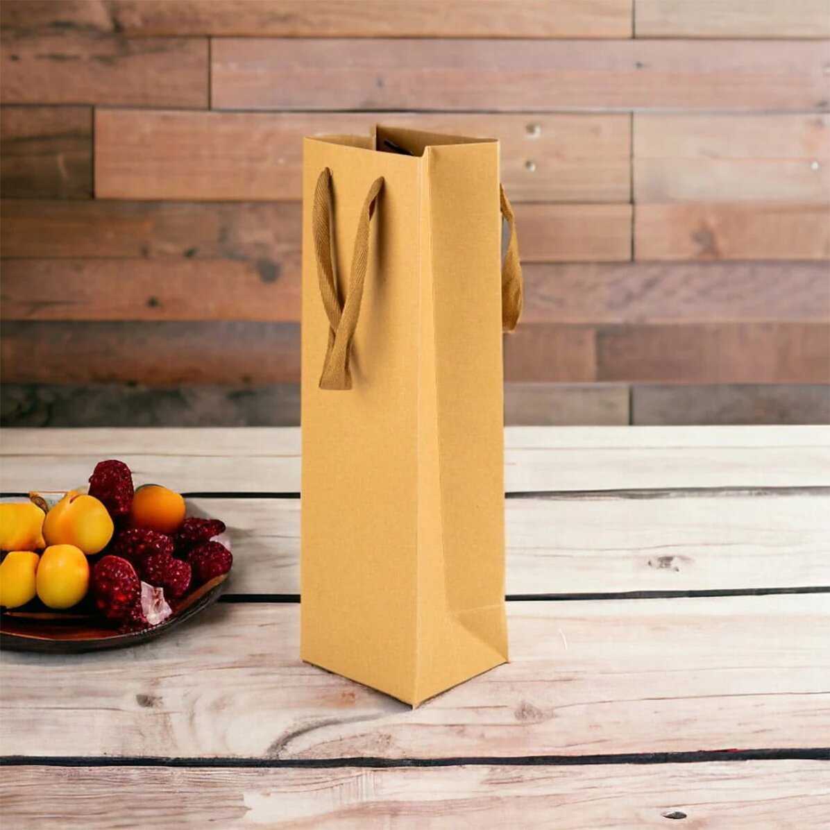 Sachet cadeau en papier kraft pour bouteille