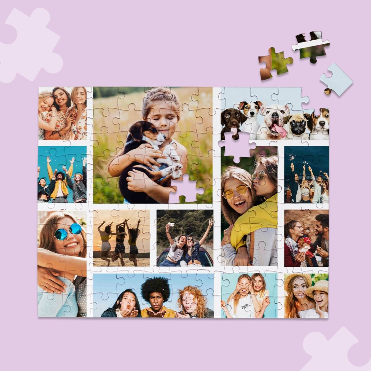 Puzzle personnalisé avec 13 photos, 24 x 19 cm