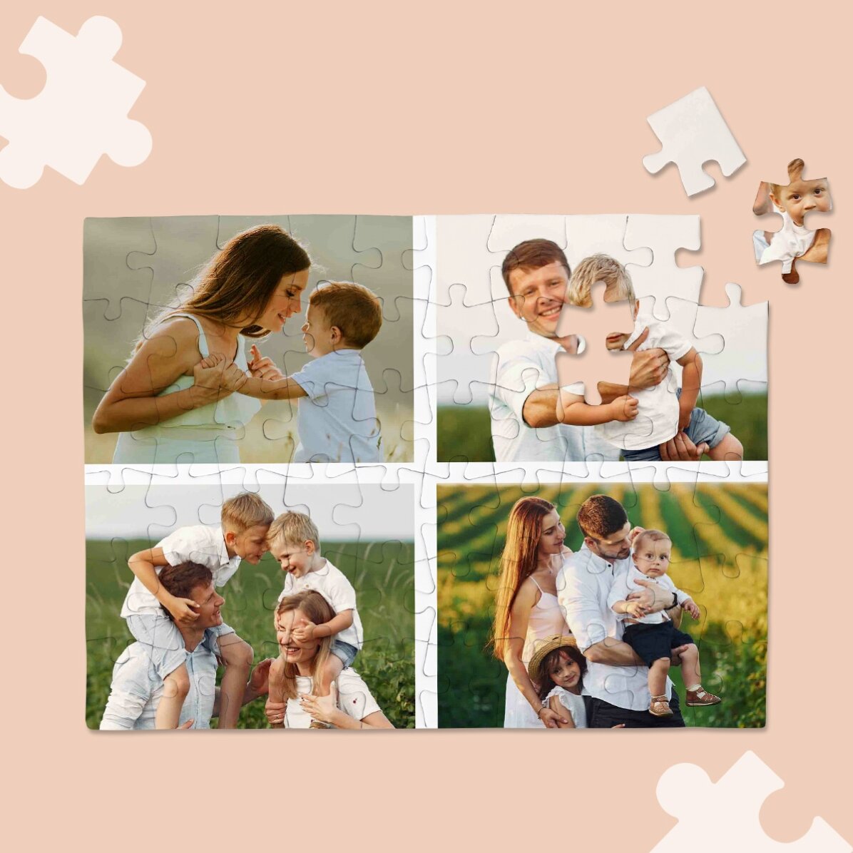 Puzzle personnalisé avec 4 photos