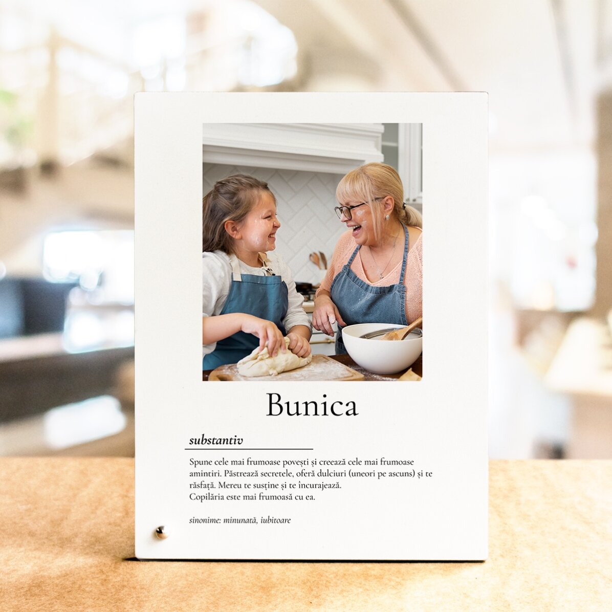 Cadre photo de bureau personnalisé avec une photo et un texte - Définition