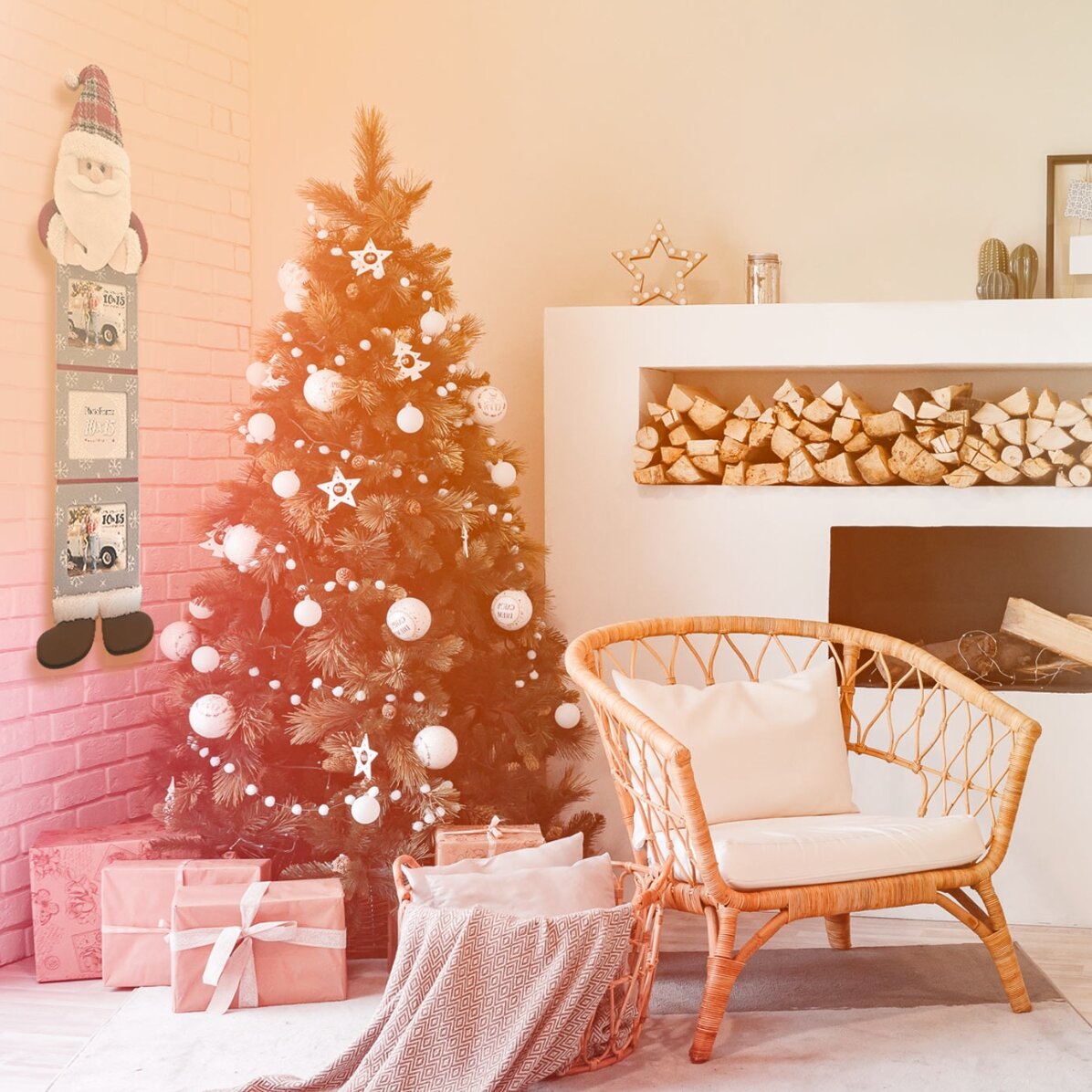Cadre photo Père Noël à 3 photos - modèle Theon