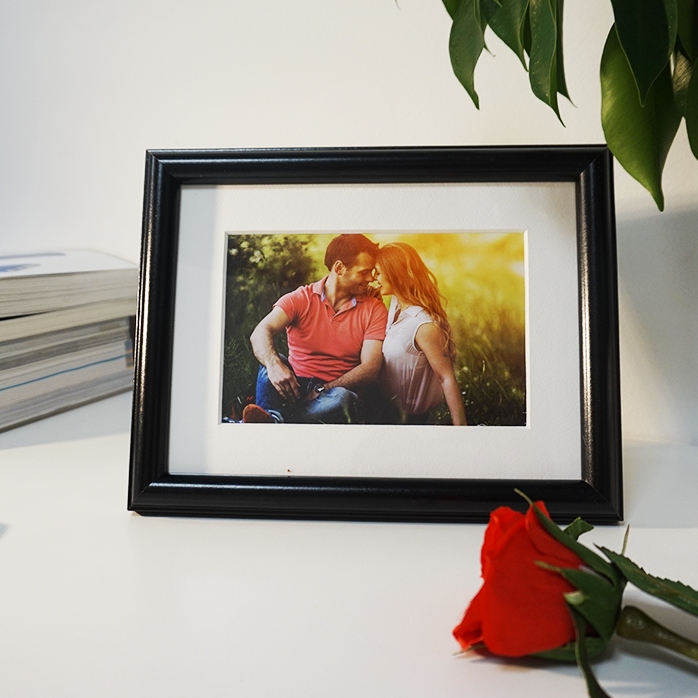 Cadre photo personnalisé avec une photo - passe-partout A5 paysage