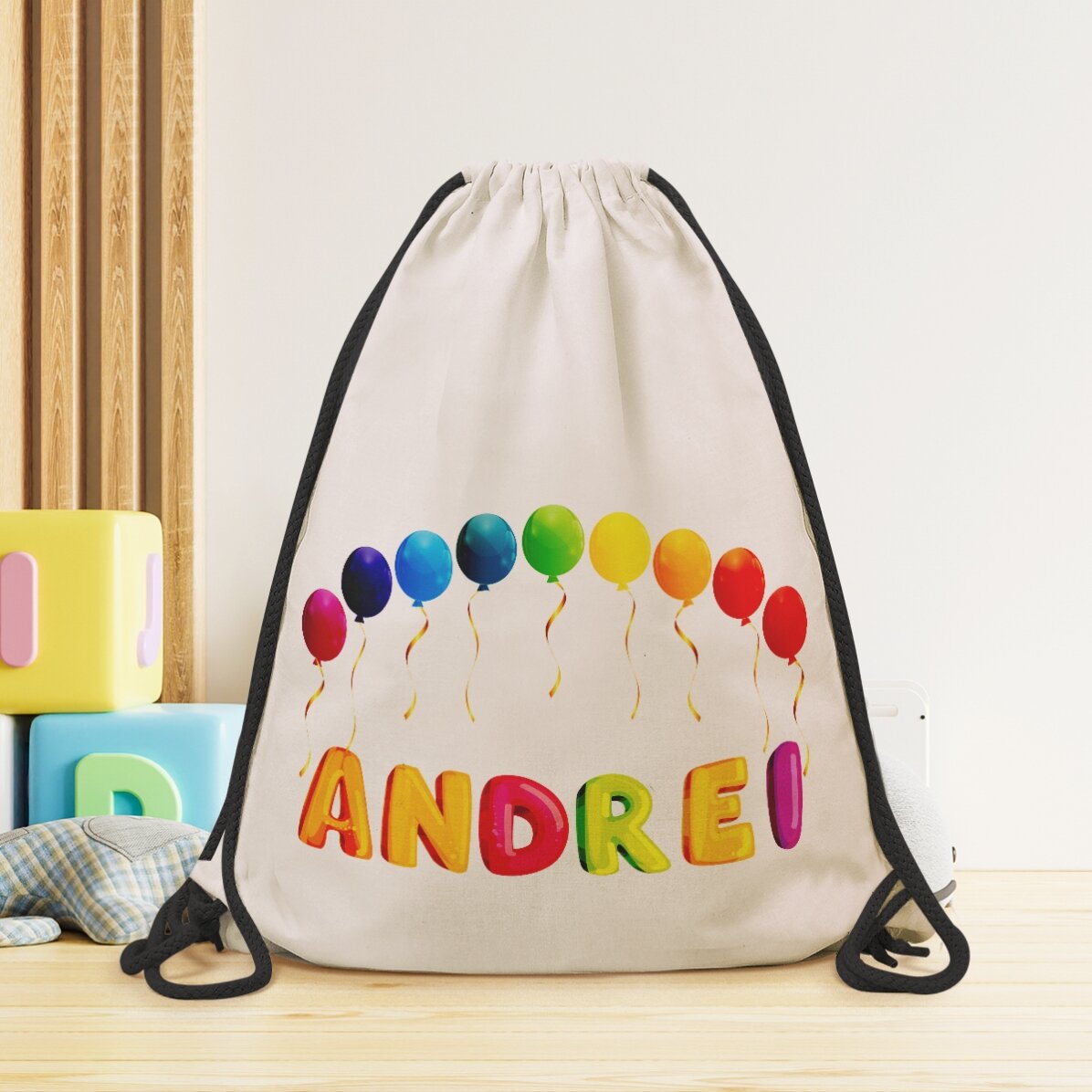 Sac à dos personnalisé avec prénom - Ballons colorés