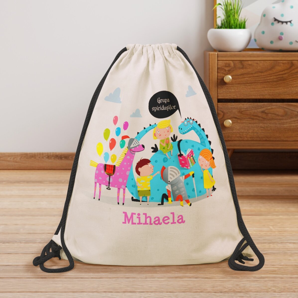 Sac à dos personnalisé avec prénom - Reading dragon