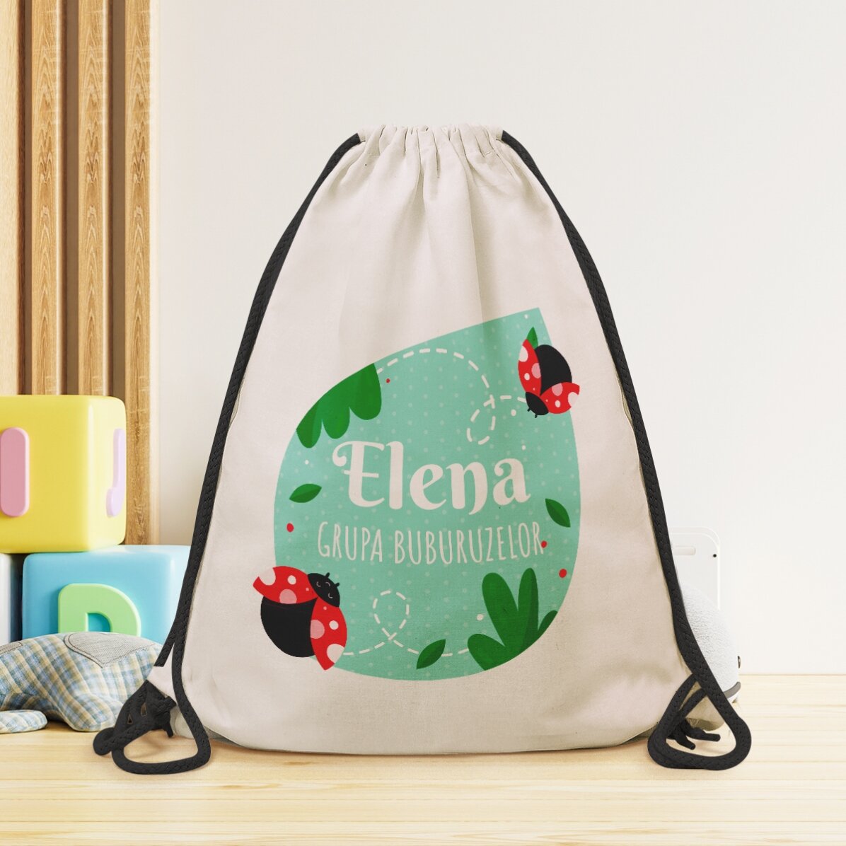 Sac à dos personnalisé avec inscription - Coccinelles