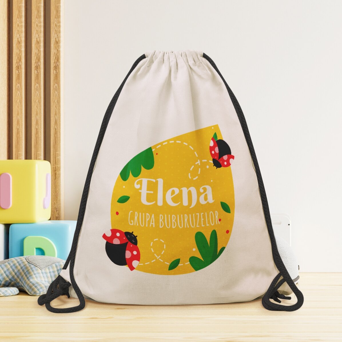 Sac à dos personnalisé avec inscription - Coccinelles