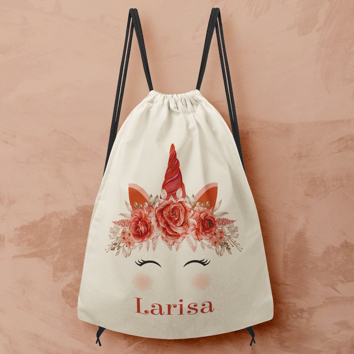 Personalised backpack with text - Unicorn