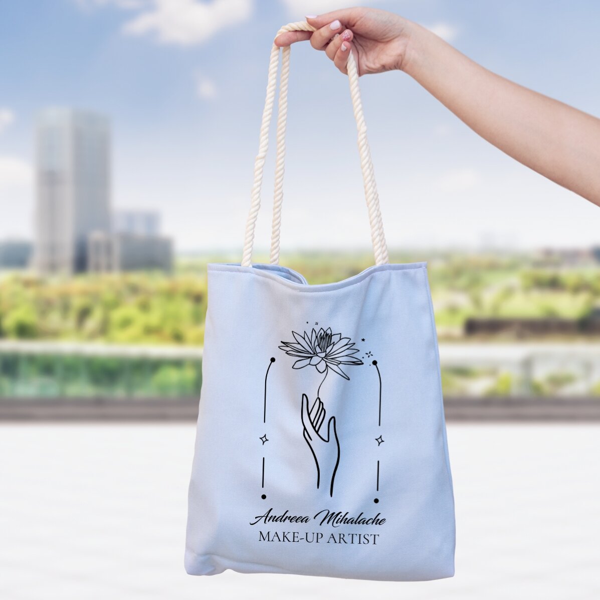 Sac personnalisé avec inscription - Motif floral