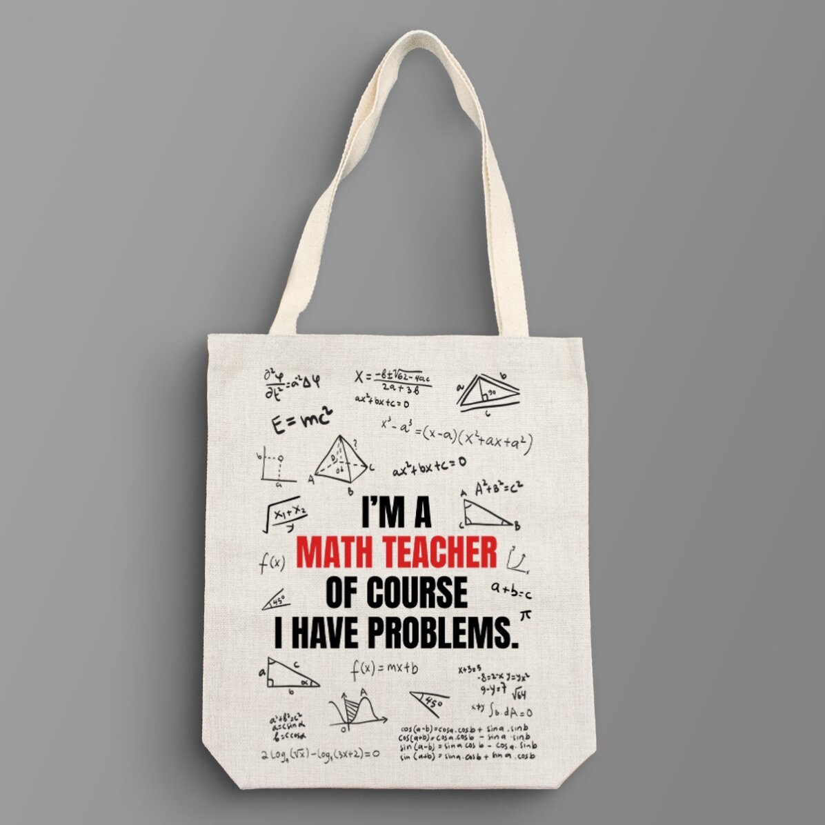 Personalised bag with text - Maths Teacher