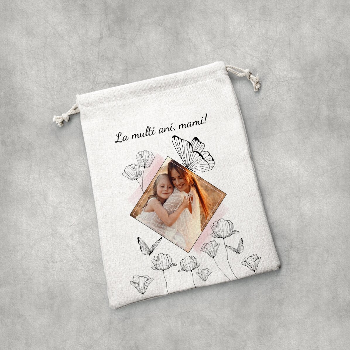 Petit sac cadeau personnalisé avec une photo et un texte - My dear