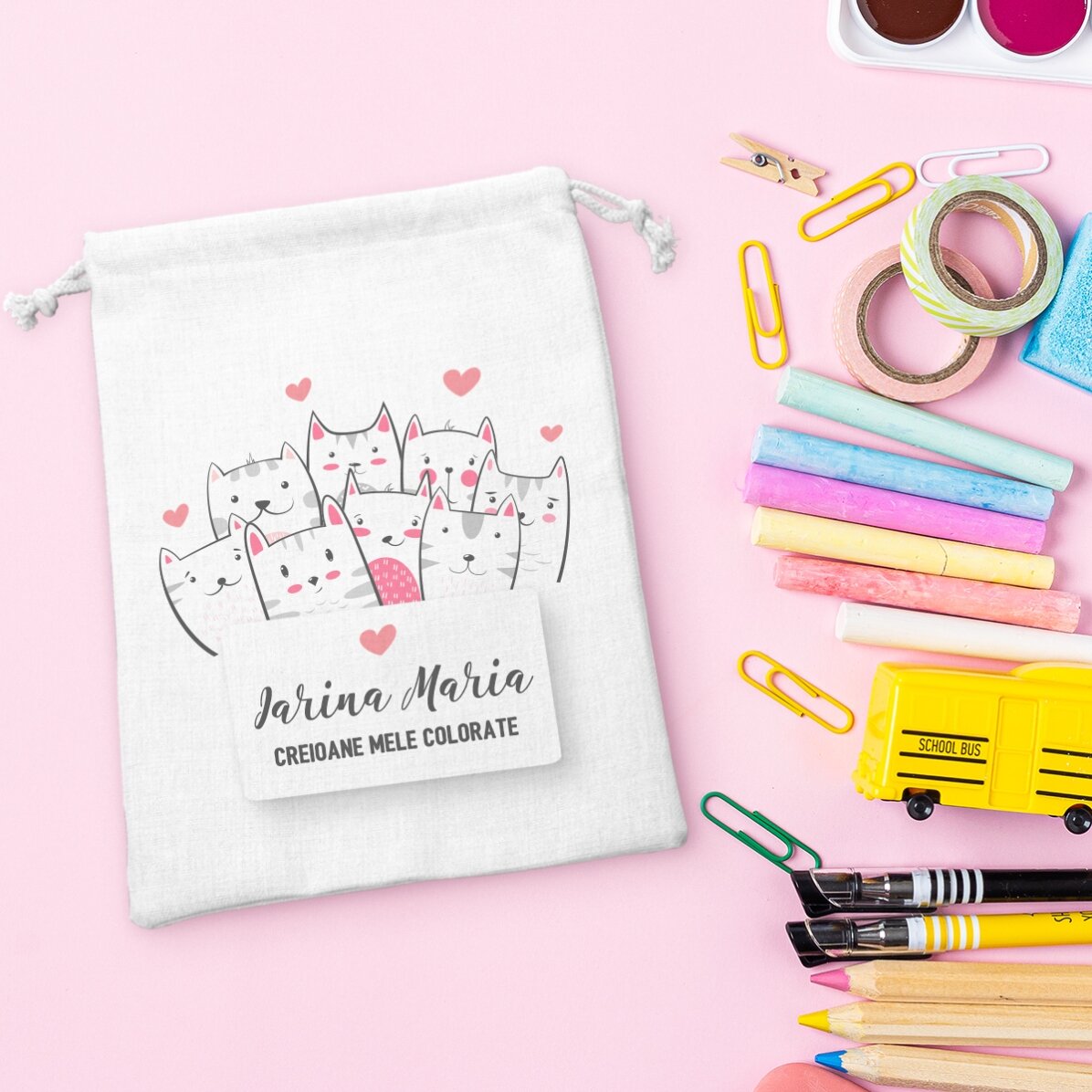 Petit sac personnalisé avec inscription - Kitty