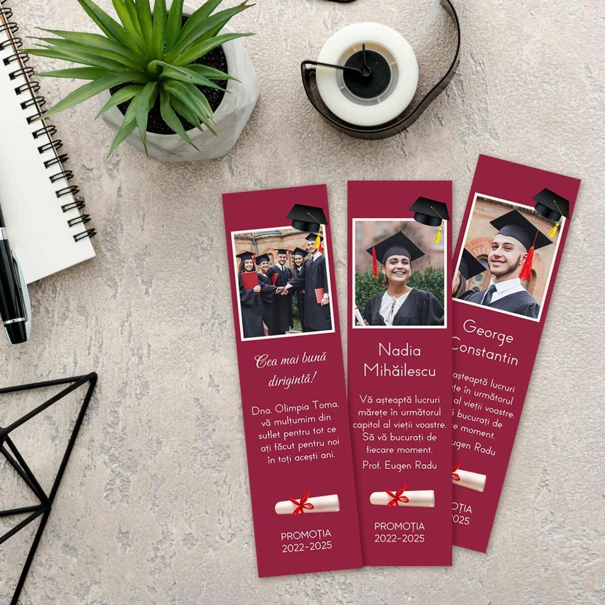 Marque-page personnalisé avec une photo et un message - Remise des diplômes