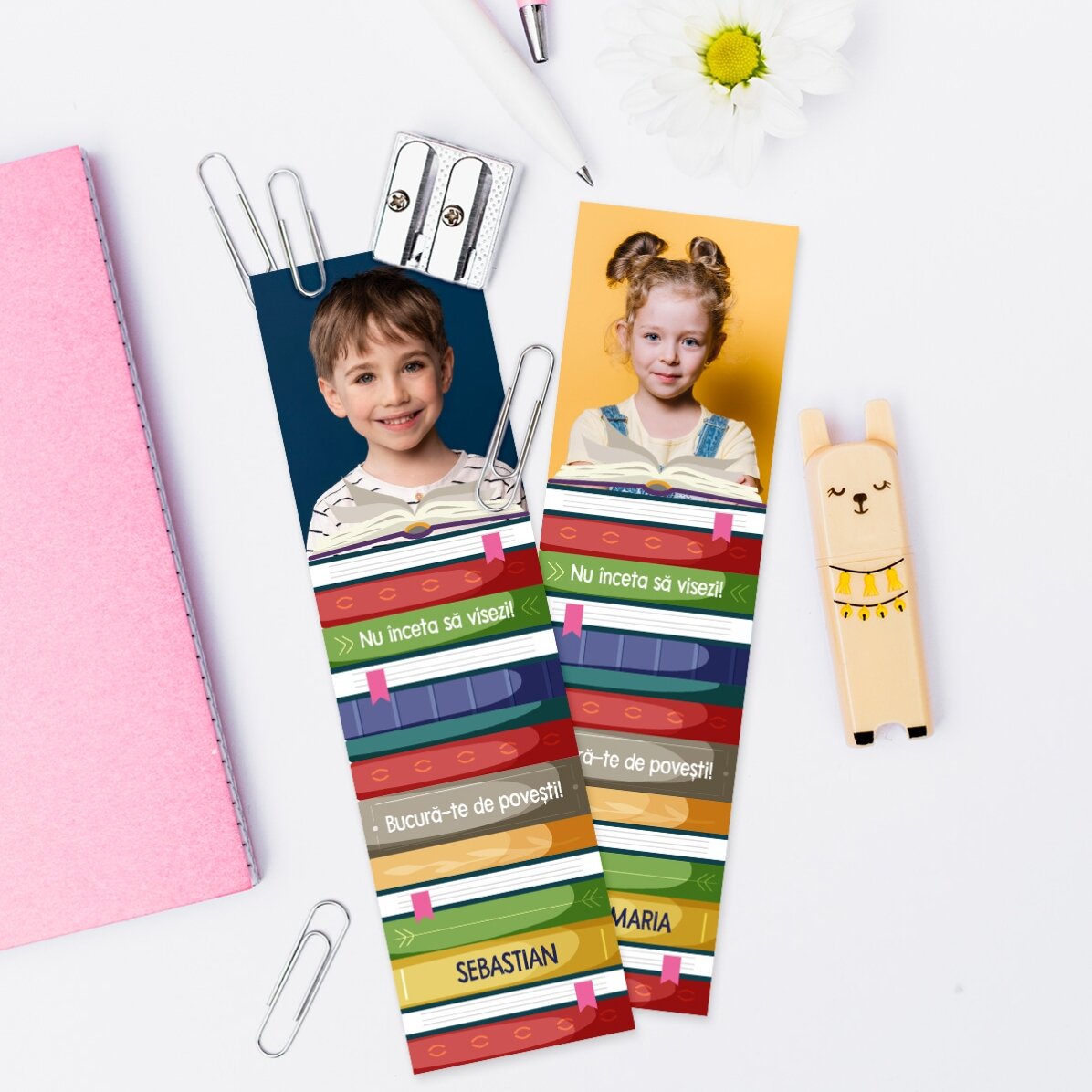 Marque-page personnalisé avec photo et texte - Amoureux des livres