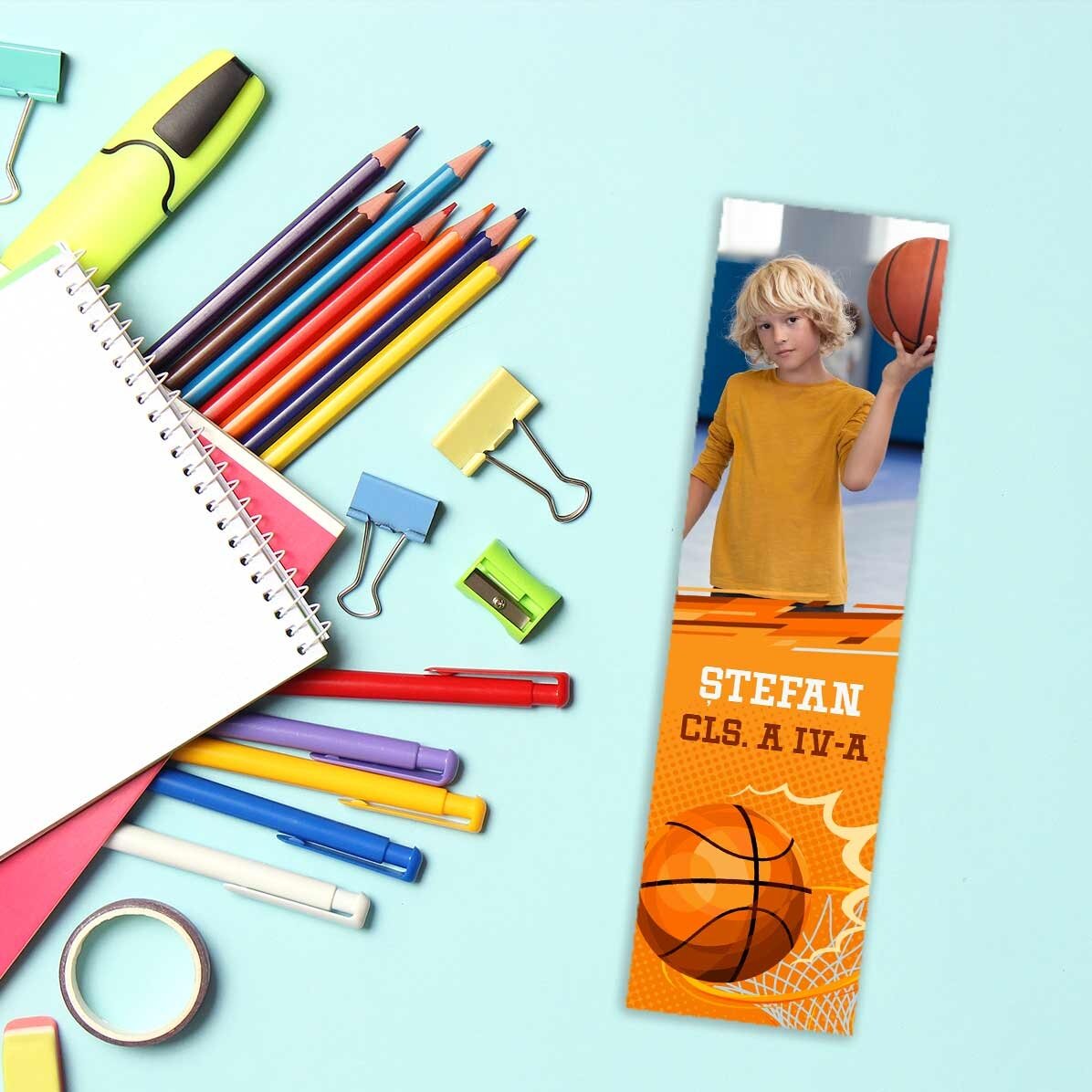 Marque-page personnalisé avec texte et photo - Basket-ball