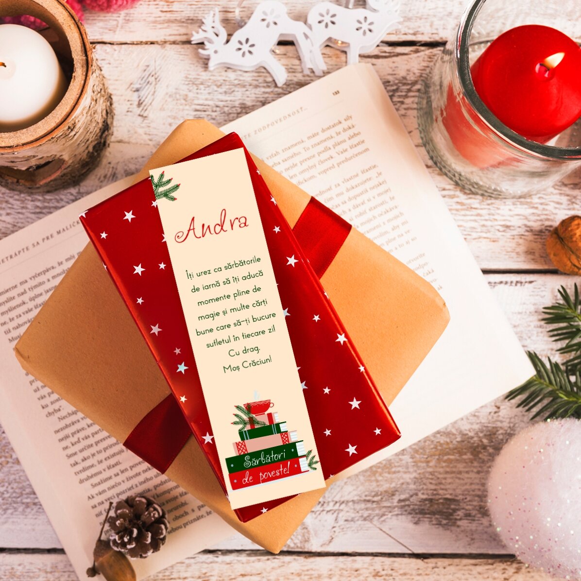 Marque-page personnalisé avec texte - Noël