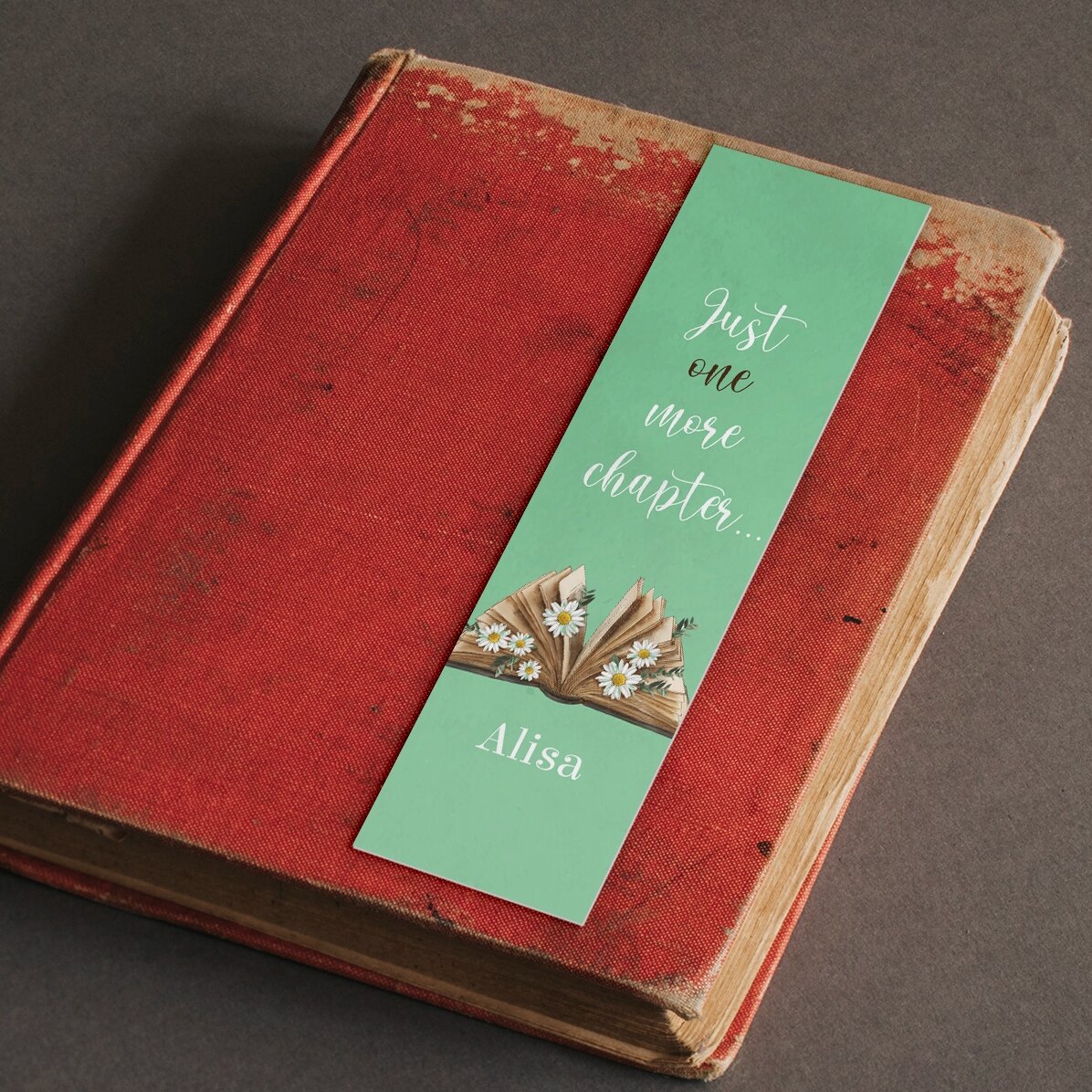 Marque-page personnalisé avec inscription - « Just one more chapter »