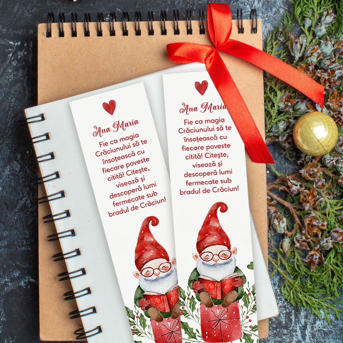 Marque-page personnalisé avec texte - Père Noël