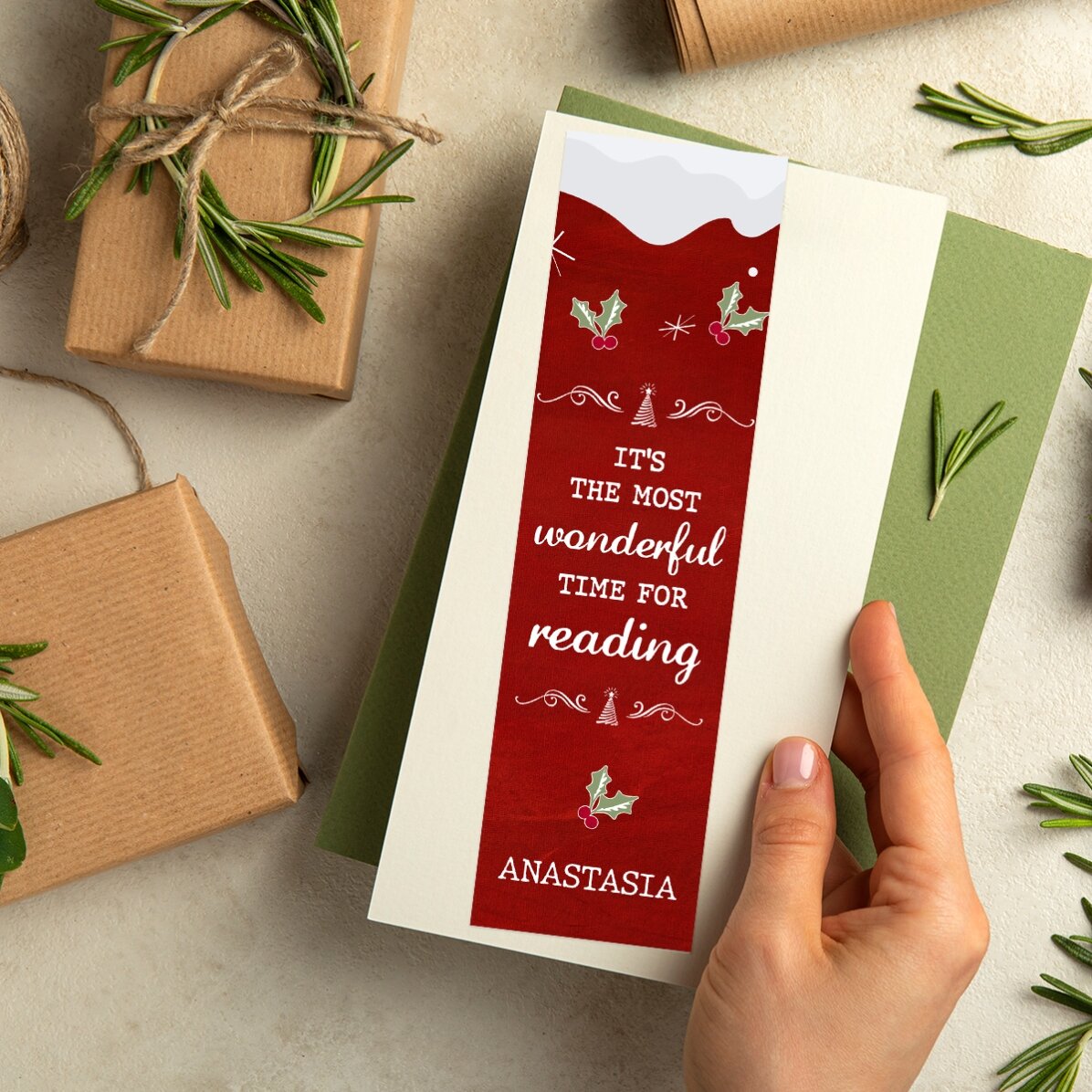 Marque-page personnalisé avec inscription - « Most wonderful time »
