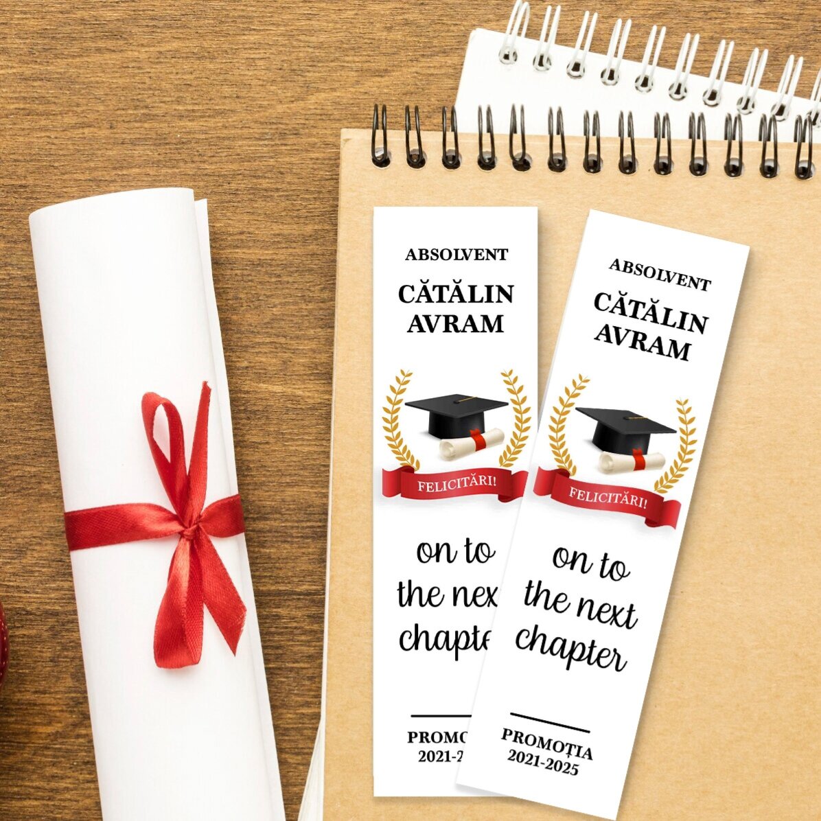 Marque-page personnalisé avec texte - Remise des diplômes