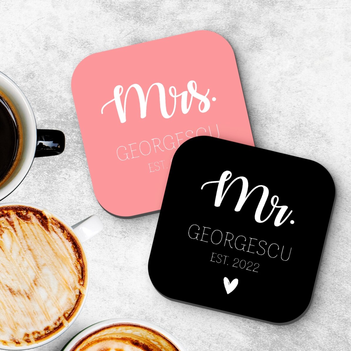 Lot de 2 sous-verres personnalisés avec l