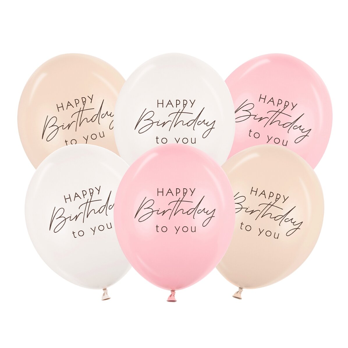 Lot de 6 ballons - Birthday Pink