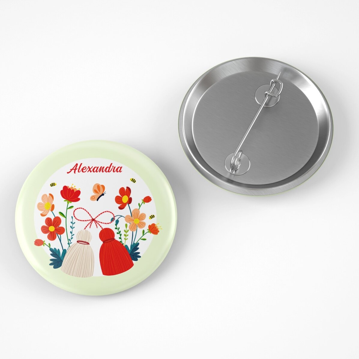 Coffret cadeau « Martisor » comprenant un mini-chocolat et un pin