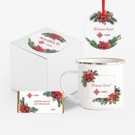 Coffret cadeau de Noël personnalisé avec logo et message - Noël