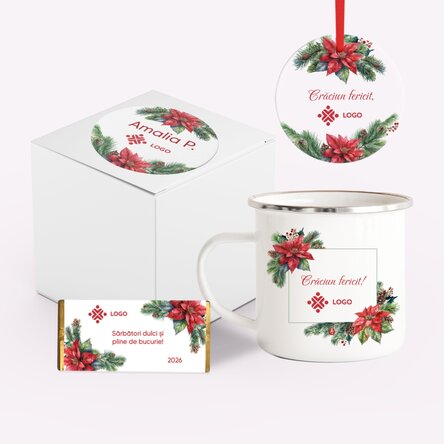 Coffret cadeau de Noël personnalisé avec logo et message - Noël